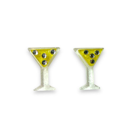 Itty-Bitty Martini Earrings by Lipstick & Chrome Quirks!