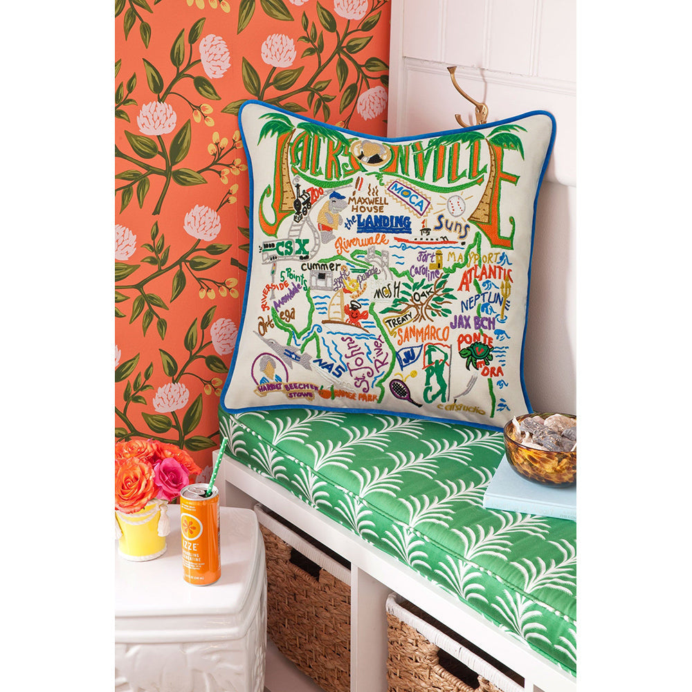 Jacksonville Hand-Embroidered Pillow Quirks!