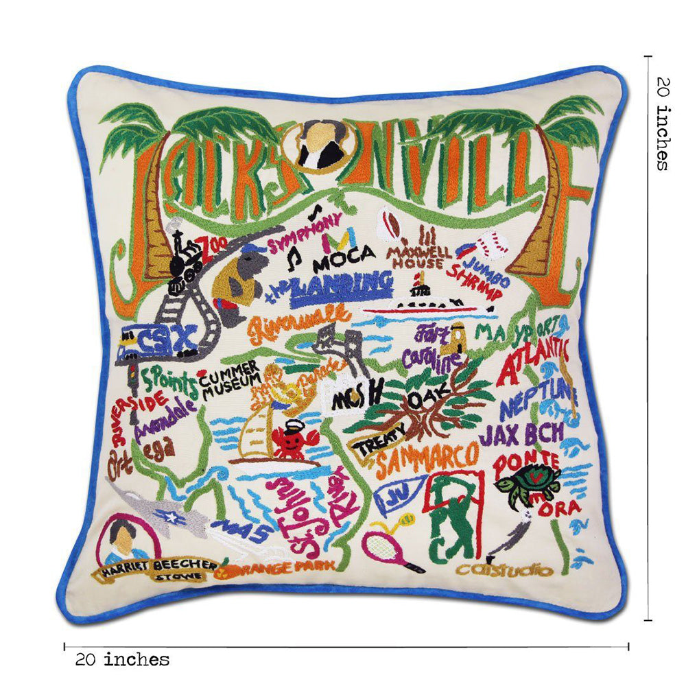 Jacksonville Hand-Embroidered Pillow Quirks!
