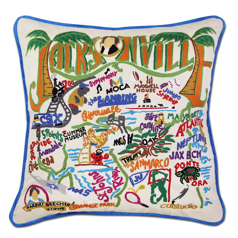 Jacksonville Hand-Embroidered Pillow Quirks!