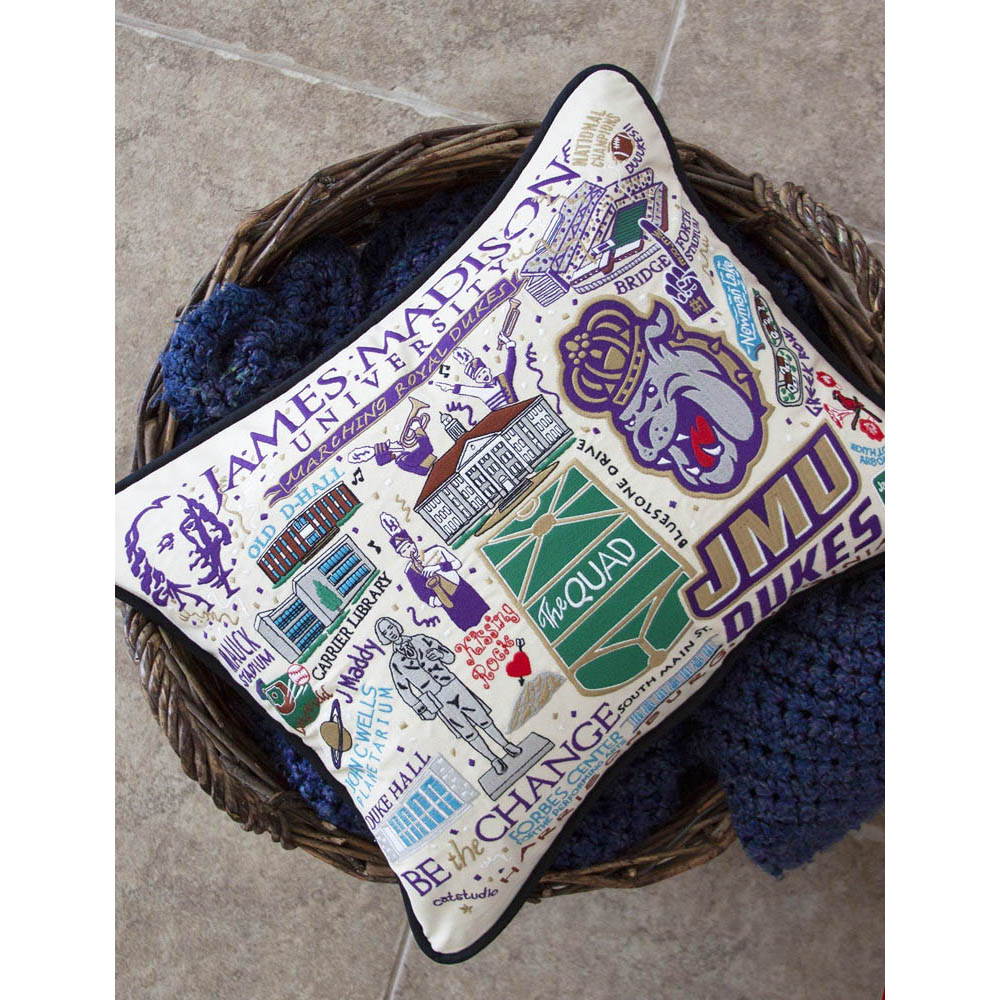 James Madison University Collegiate Embroidered Pillow by CatStudio Quirks!