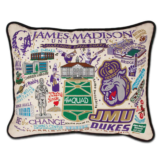 James Madison University Collegiate Embroidered Pillow by CatStudio Quirks!