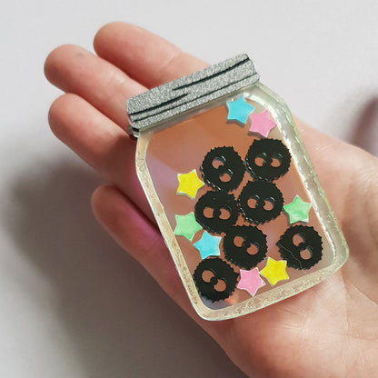 Jar Of Sprites Brooch by Cherryloco
