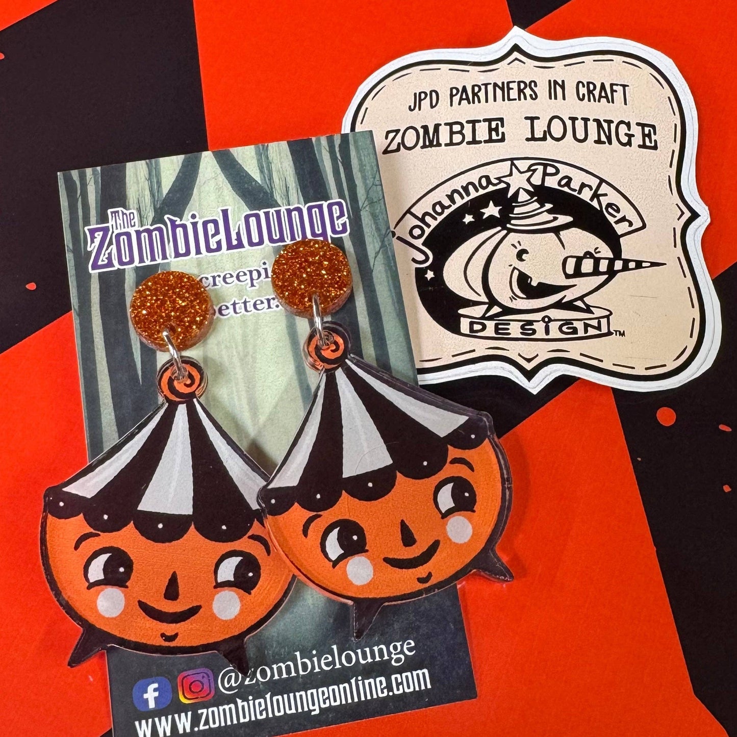 Johanna Parker Design Halloween Carnival Earrings - PUMPKIN