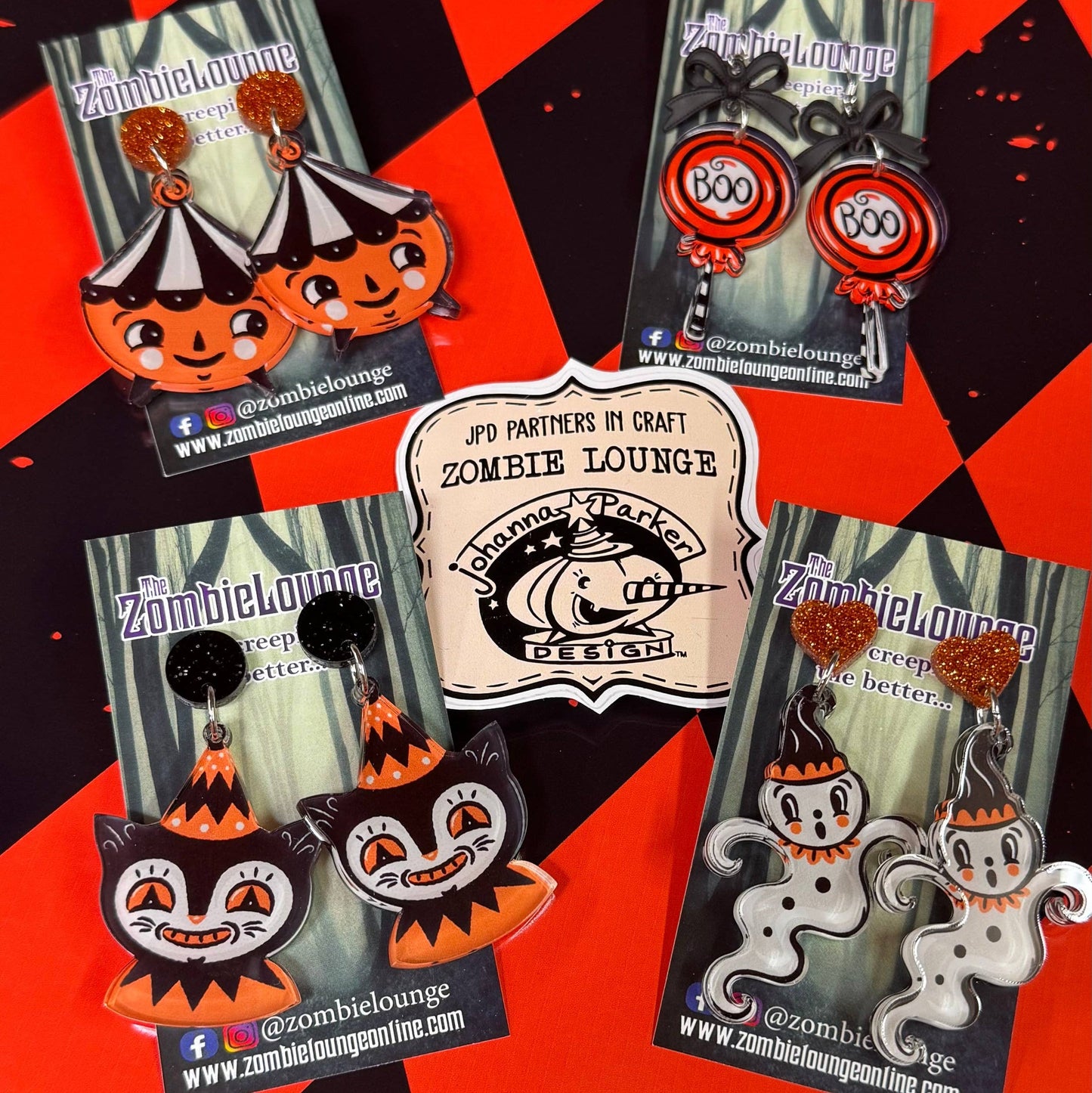 Johanna Parker Design Halloween Carnival Earrings - PUMPKIN