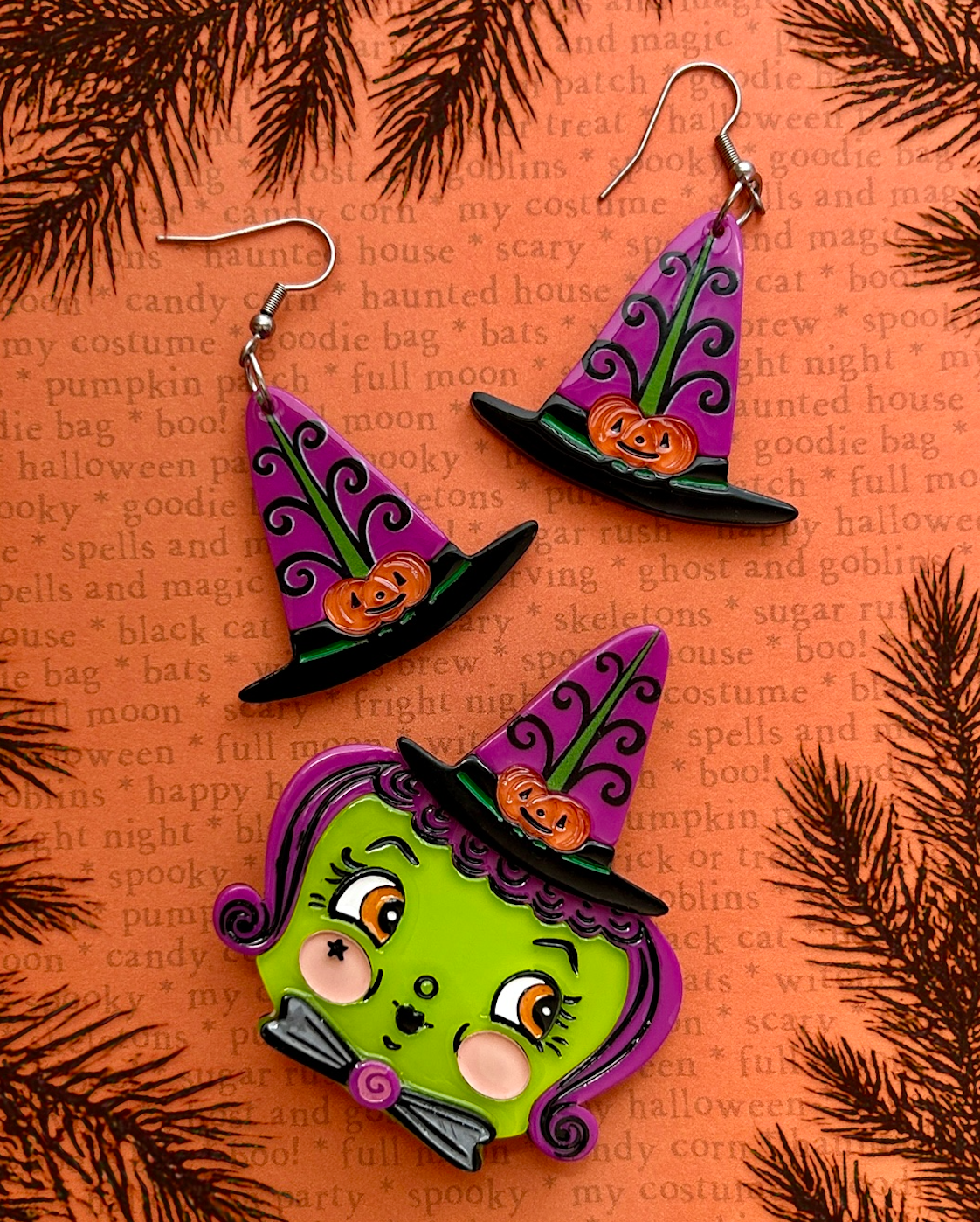 Hagatha's Hat Earrings by Johanna Parker x Lipstick & Chrome