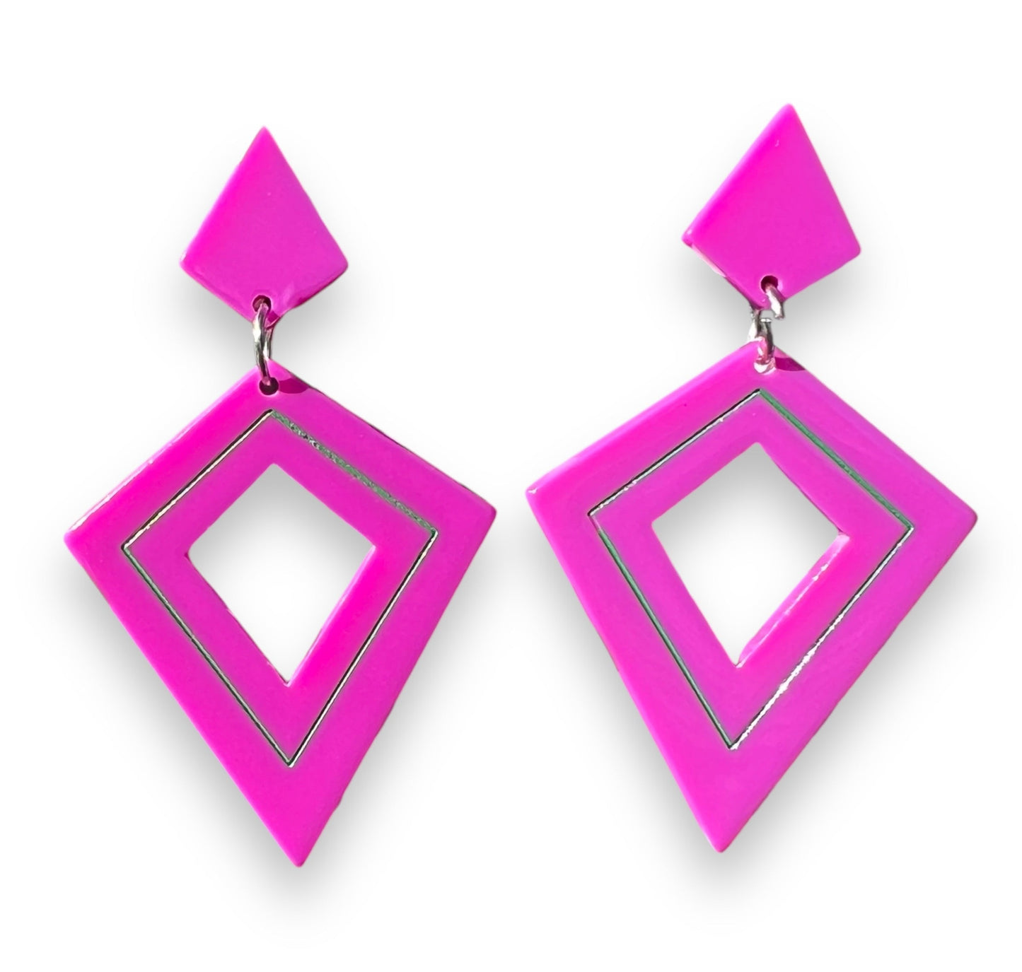 Retro Diamond Dangle Earrings by Lipstick & Chrome -PLUM Quirks!