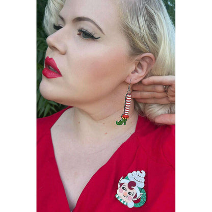 Jolly Jingler Mini Elf Mug Brooch by Lipstick & Chrome