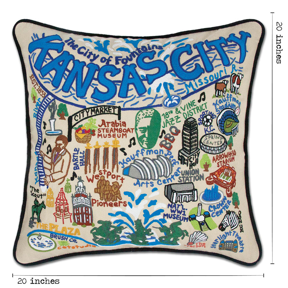 Kansas City Hand-Embroidered Pillow Quirks!