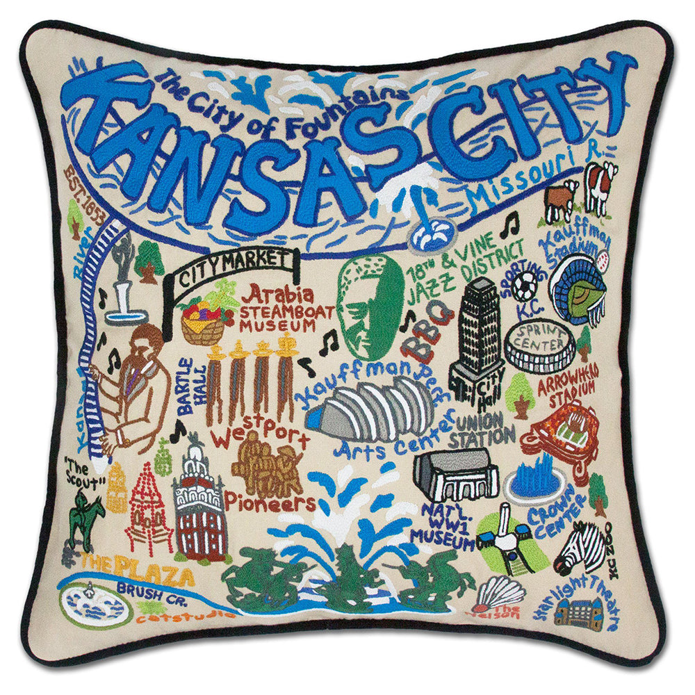 Kansas City Hand-Embroidered Pillow Quirks!