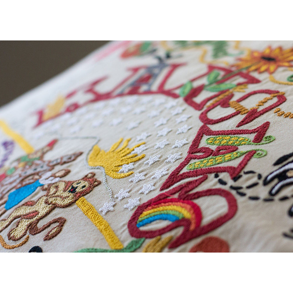 Kansas Hand-Embroidered Pillow Quirks!