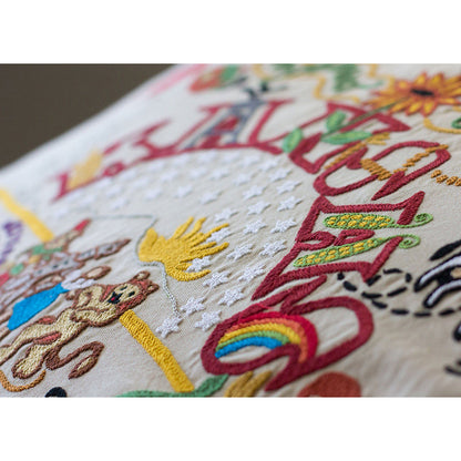 Kansas Hand-Embroidered Pillow Quirks!