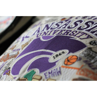 Kansas State University Collegiate Embroidered Pillow by CatStudio Quirks!