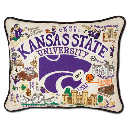 Kansas State University Collegiate Embroidered Pillow by CatStudio Quirks!