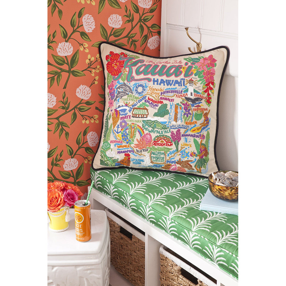Kauai Hand-Embroidered Pillow Quirks!