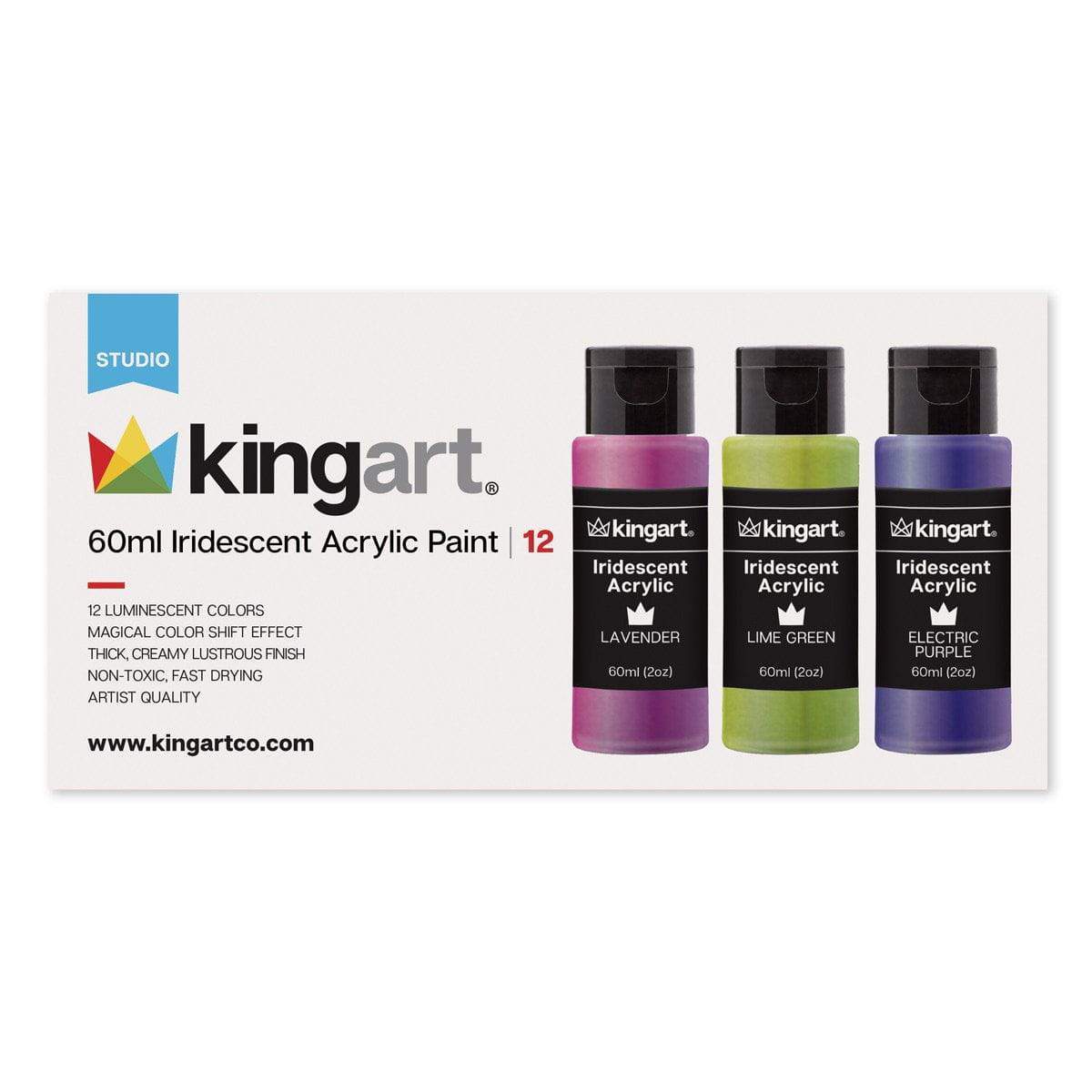 Acrylic Paint - 12 Iridescent Colors 60ml