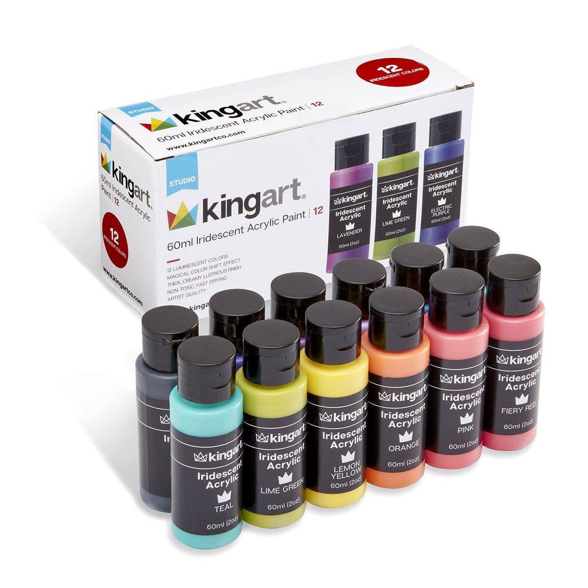 Acrylic Paint - 12 Iridescent Colors 60ml