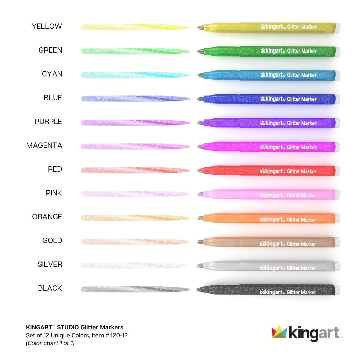 Glitter Markers 12 Colors