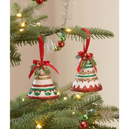 Kitschmas Fun Set/2 Bell Ornaments by Bethany Lowe Designs Quirks!