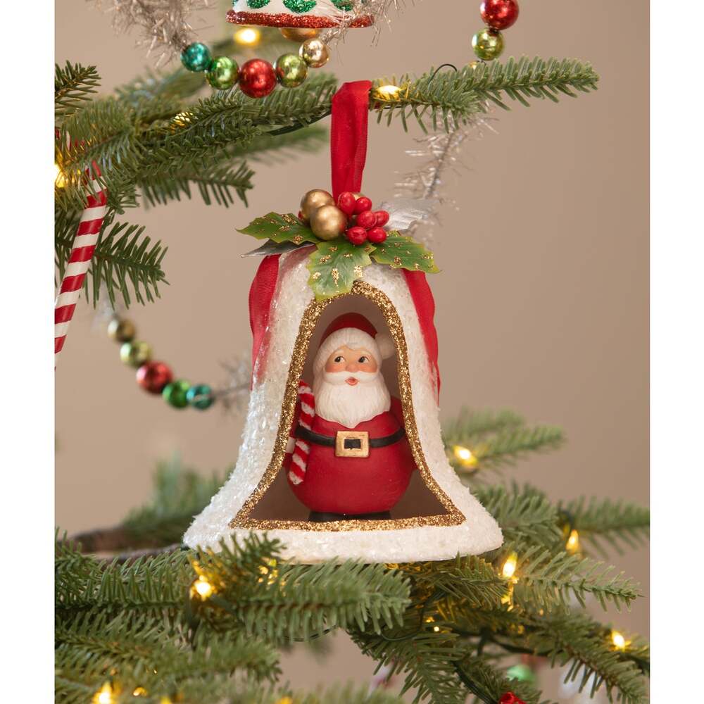 6" Kitschmas Santa in Bell by Bethany Lowe Designs