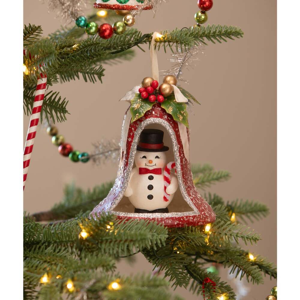 6" Kitschmas Snowman in Bell by Bethany Lowe Designs