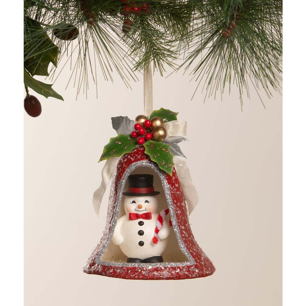 6" Kitschmas Snowman in Bell by Bethany Lowe Designs