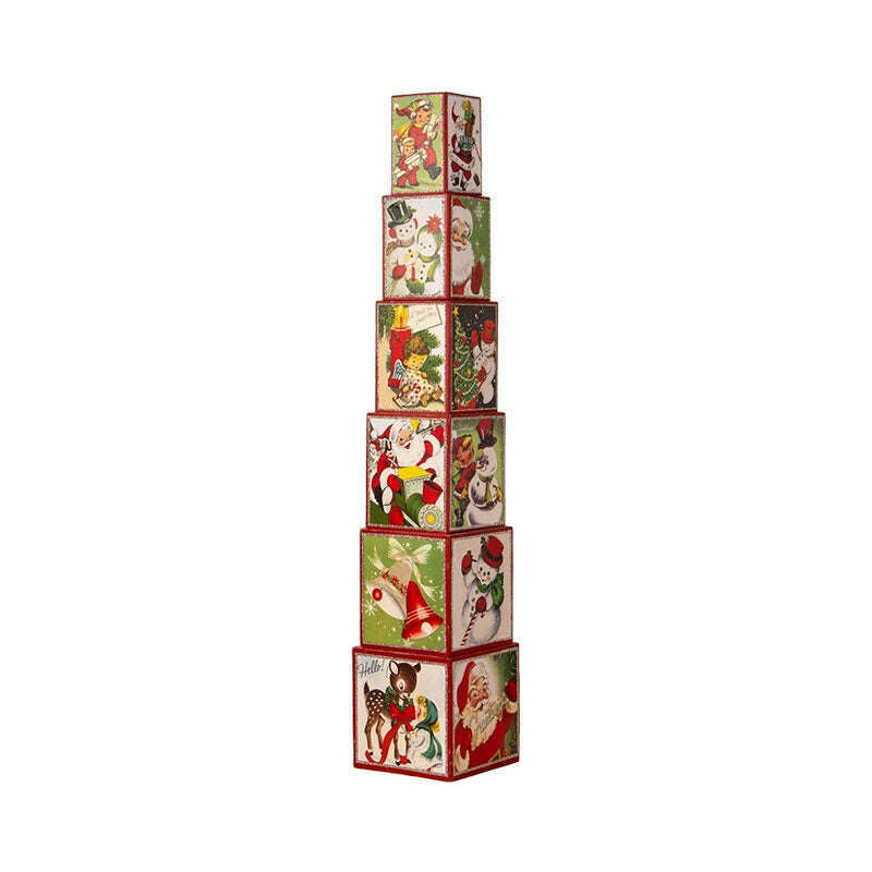 Kitschmas Stacking Blocks Set of 6 by Bethany Lowe Designs