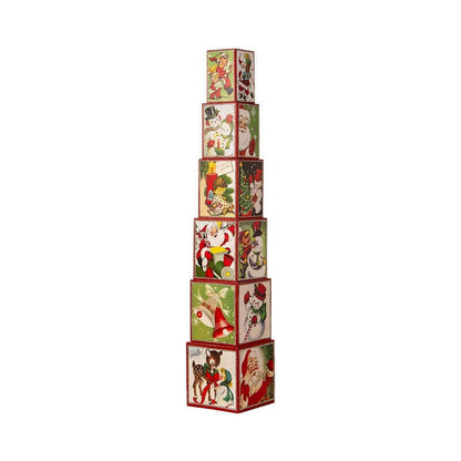Kitschmas Stacking Blocks Set of 6 by Bethany Lowe Designs