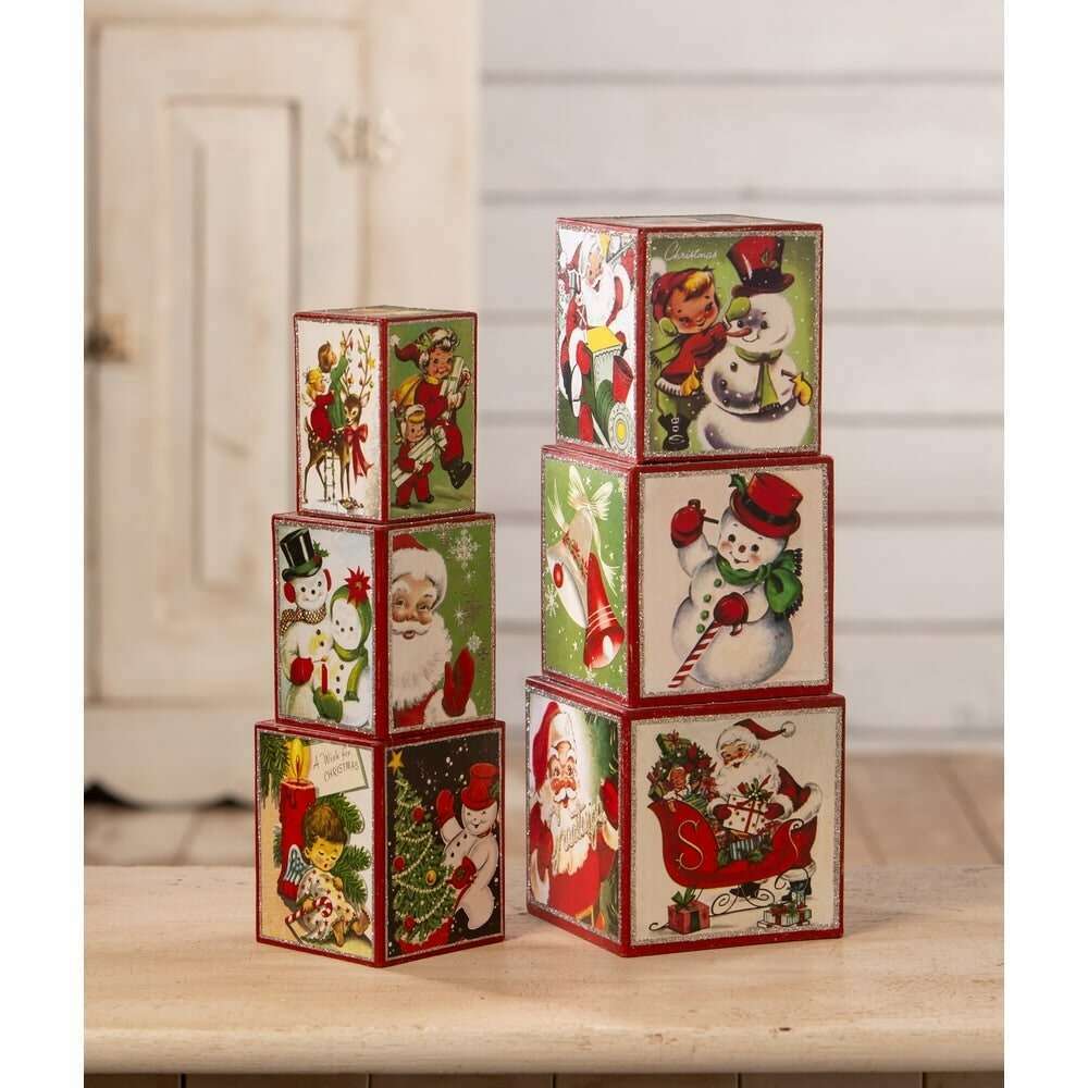 Kitschmas Stacking Blocks Set of 6 by Bethany Lowe Designs
