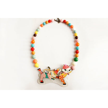 Kittens Kicking on Ice Necklace by Laliblue