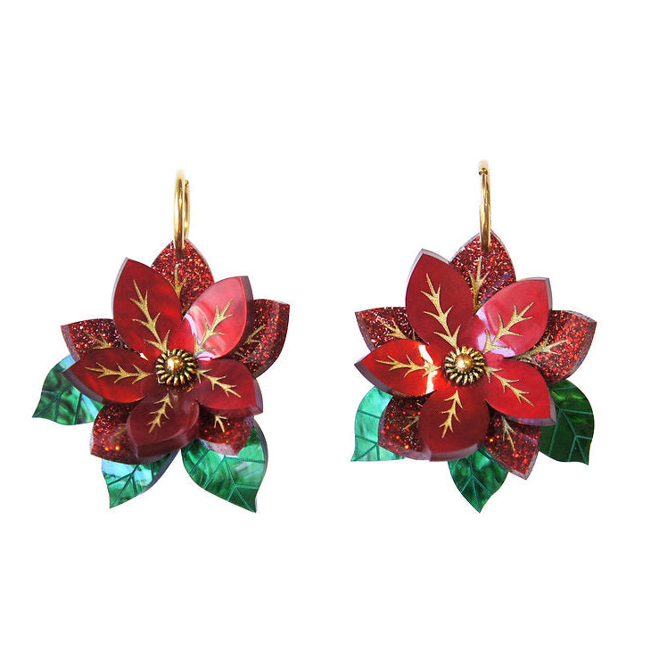 Poinsettia Earrings by Laliblue