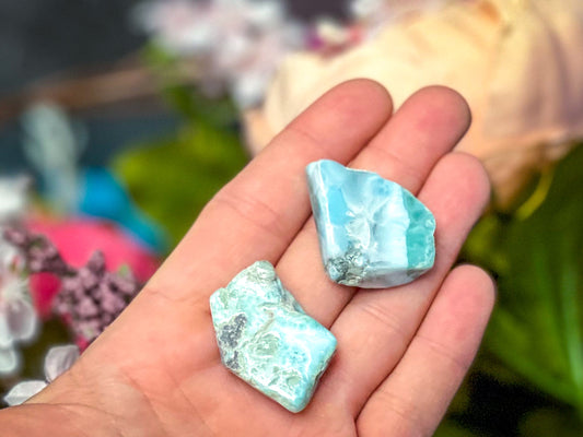 Polished Larimar Slices, Good Quality