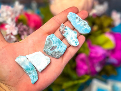Polished Larimar Slices, Good Quality