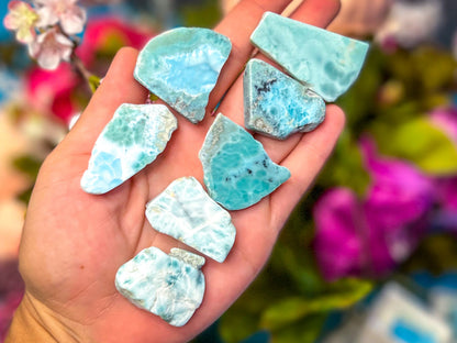 Polished Larimar Slices, Good Quality