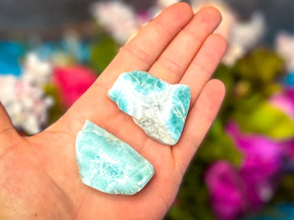 Polished Larimar Slices, Good Quality