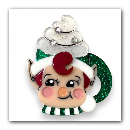 Jolly Jingler Mini Elf Mug Brooch by Lipstick & Chrome