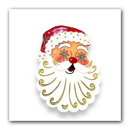 Starry Eyed Santa Brooch by 50's Vintage Dame x Lipstick & Chrome