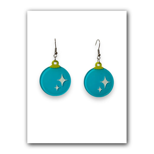 Christmas Bauble Drop Earrings by Lipstick & Chrome