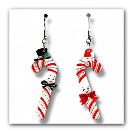Candy Cane Couple Earrings by 50's Vintage Dame x Lipstick & Chrome