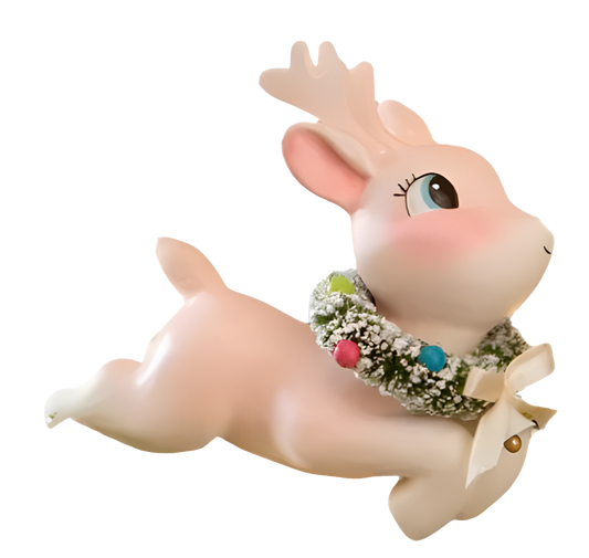 Leaping High Pink Reindeer Clip Ornament by Bethany Lowe