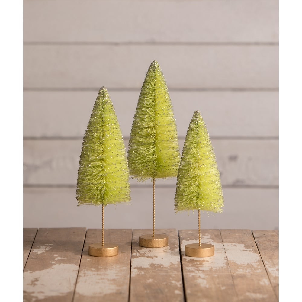 Lime Green Halloween Trees Set of 3 by Bethany Lowe Designs Quirks!