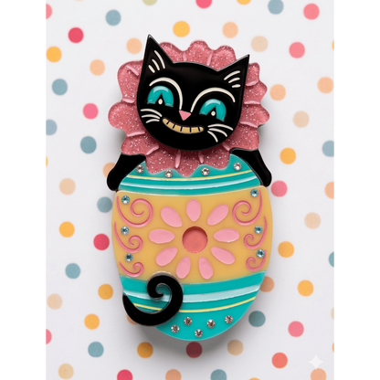 Eggcellent Easter Cat Brooch by Johanna Parker x Lipstick & Chrome