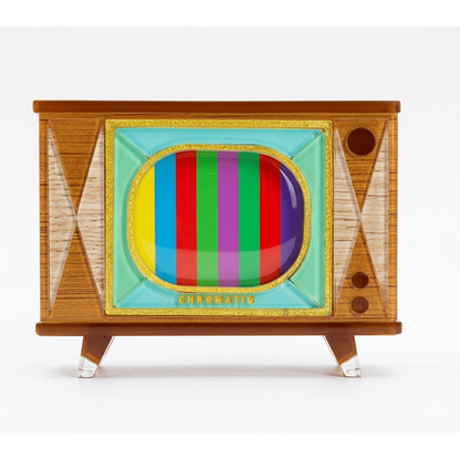Tune In Customizable Retro TV Brooch by Lipstick & Chrome
