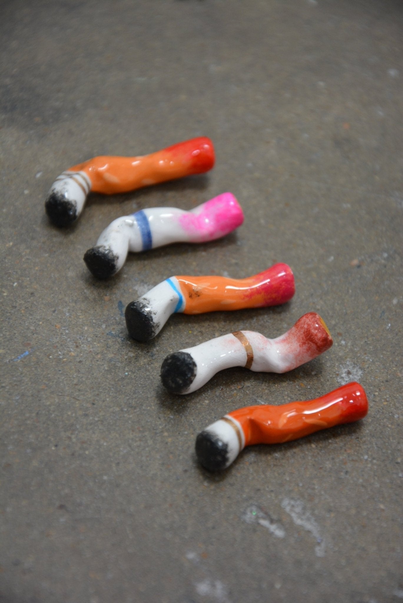 LIPSTICK-STAINED CIGARETTES - SET OF FIVE