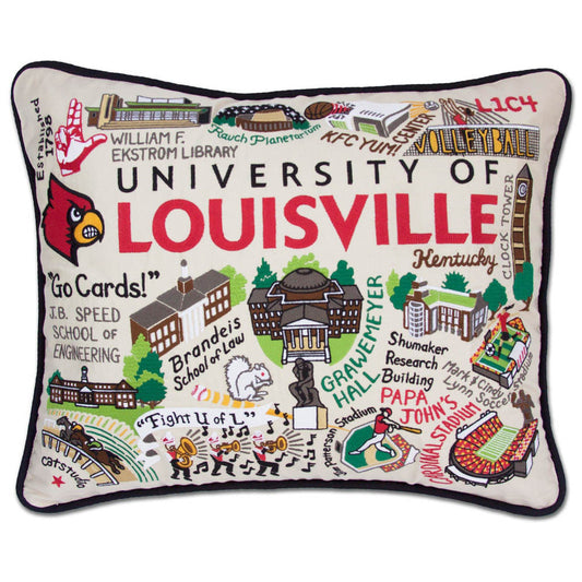 Louisville, University of Collegiate Embroidered Pillow by CatStudio Quirks!