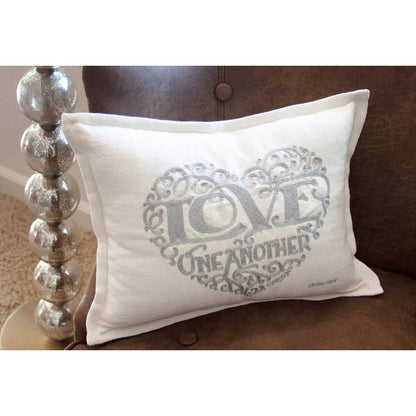 Love Heart Love Letters Hand-Embroidered Pillow - Available in Gold or Silver by CatStudio Quirks!