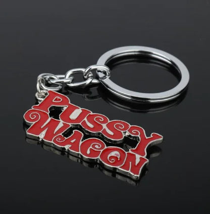 PUSSY WAGON Keychain with Letter Design