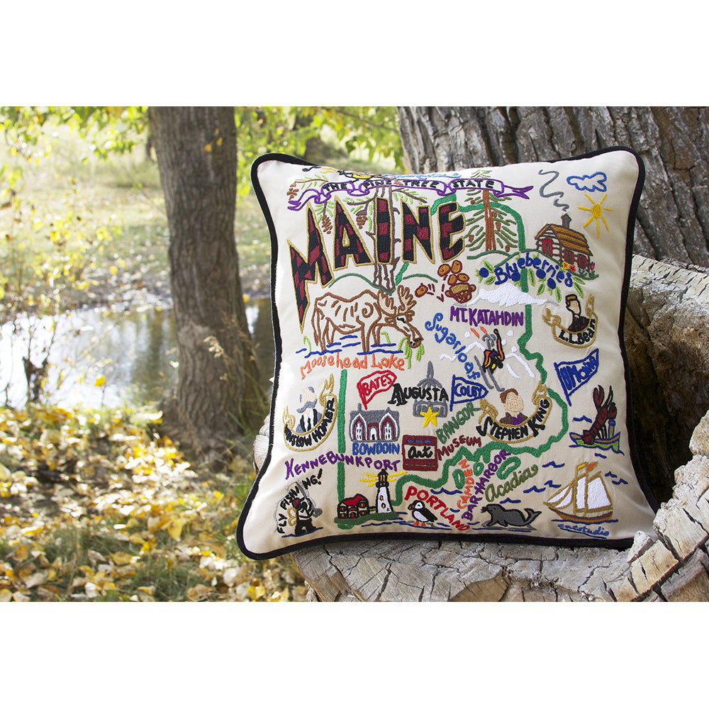 Maine Hand-Embroidered Pillow Quirks!