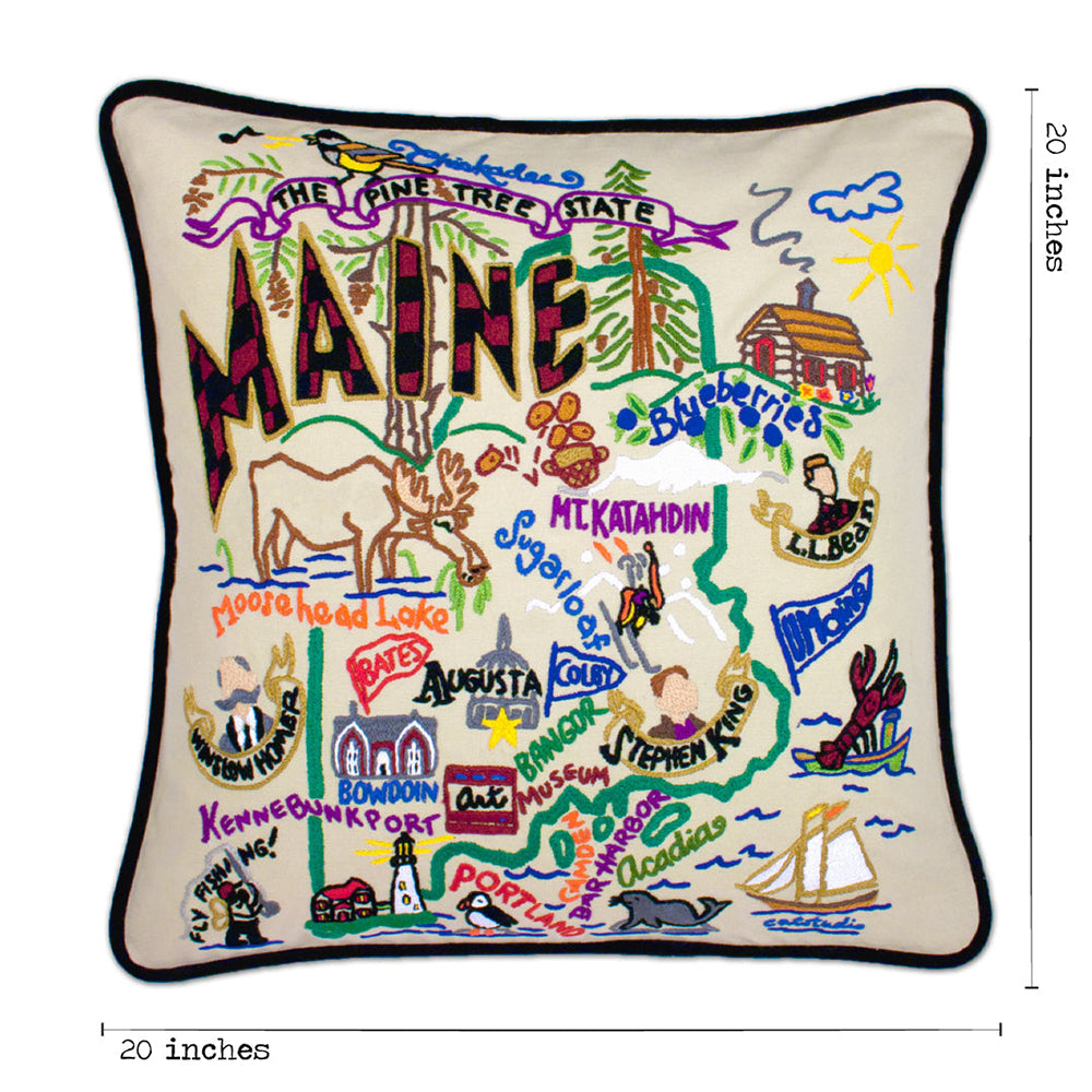 Maine Hand-Embroidered Pillow Quirks!