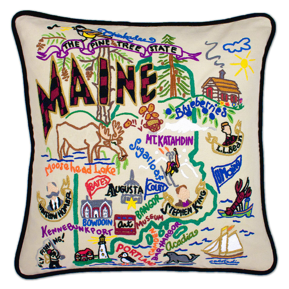 Maine Hand-Embroidered Pillow Quirks!